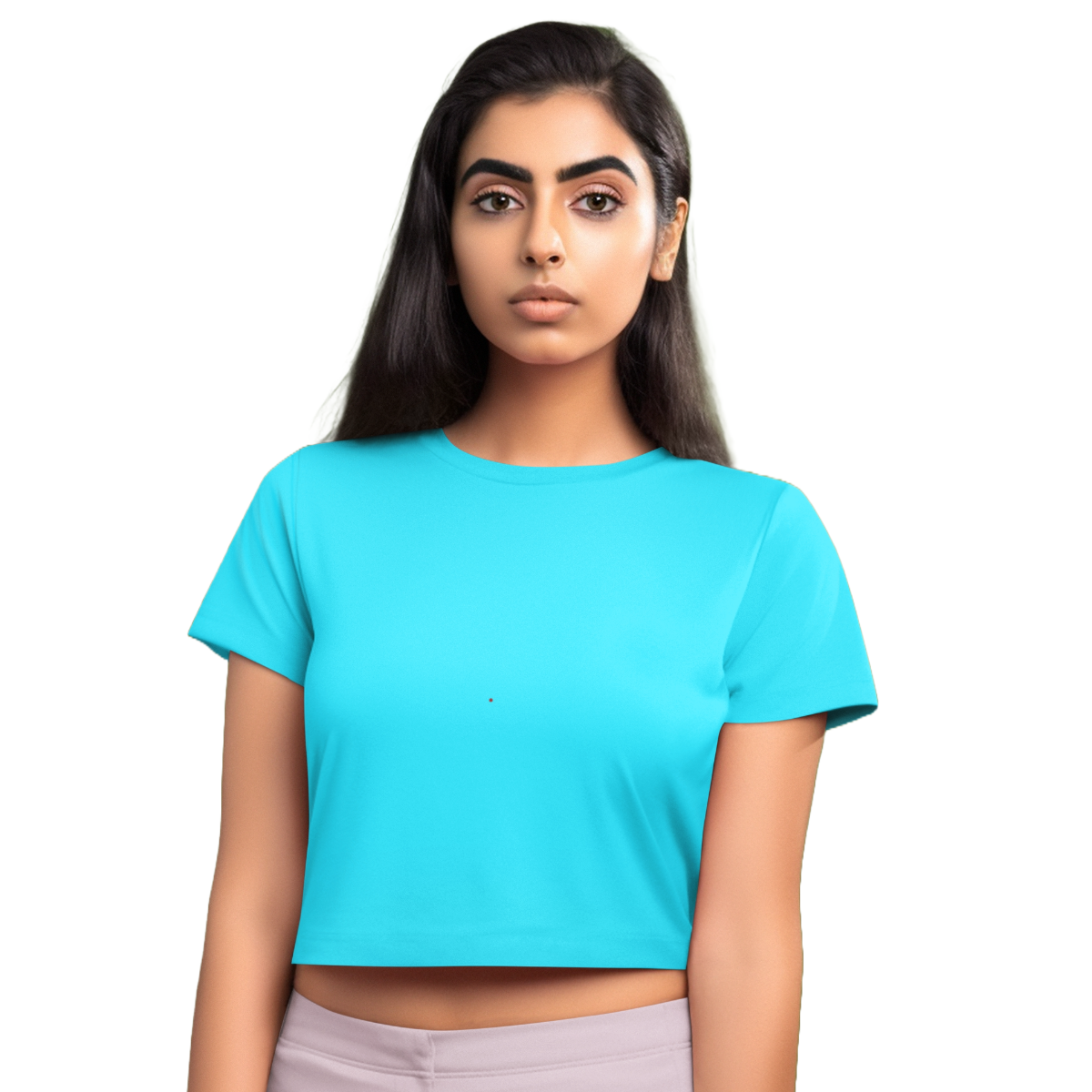 Women's Crop Top - Sky Blue (Plain)