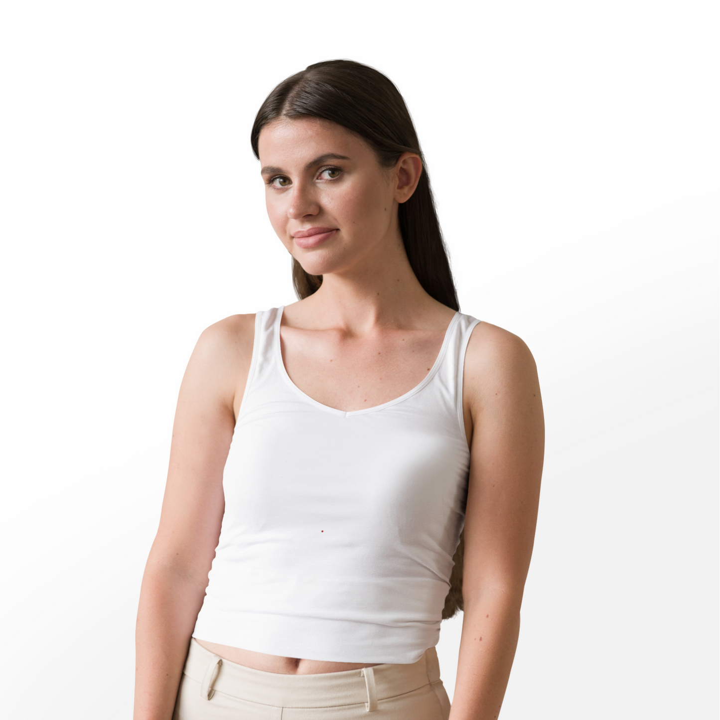 Women's Crop Tank - White (Plain)