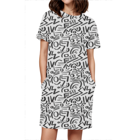 Printed T-shirt Dress #CJ006
