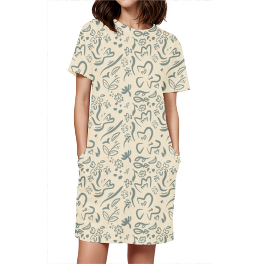 Printed T-shirt Dress #CJ011