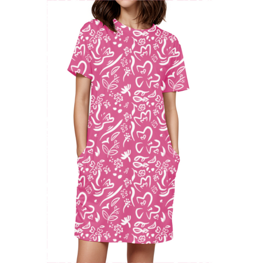 Printed T-shirt Dress #CJ012