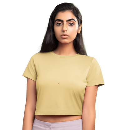 Women's Crop Top - Beige (Plain)