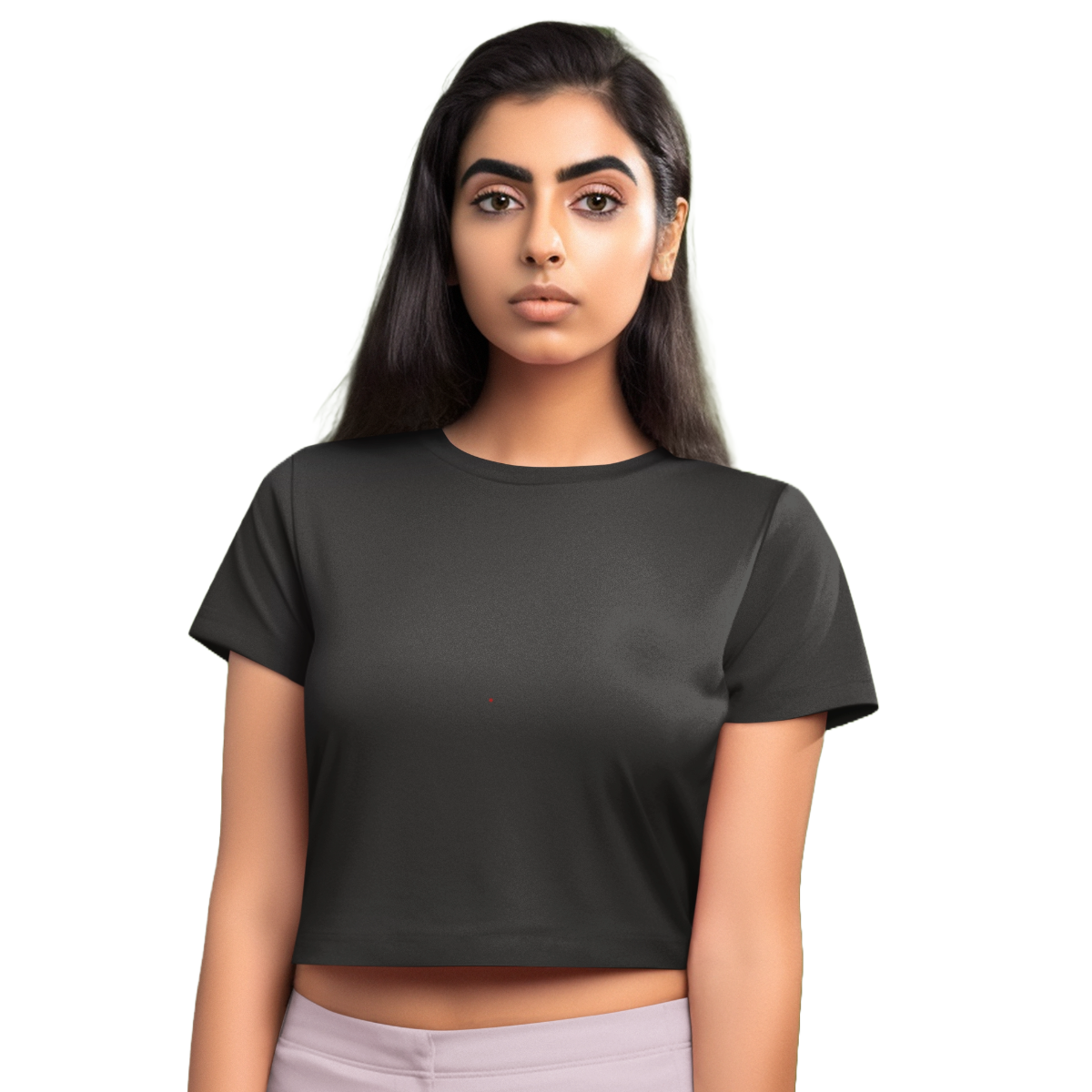 Women's Crop Top - Black (Plain)
