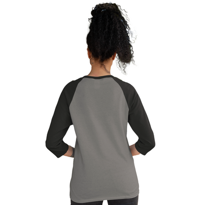 Women's Raglan T-shirt - Charcoal Melange and Black (Plain)