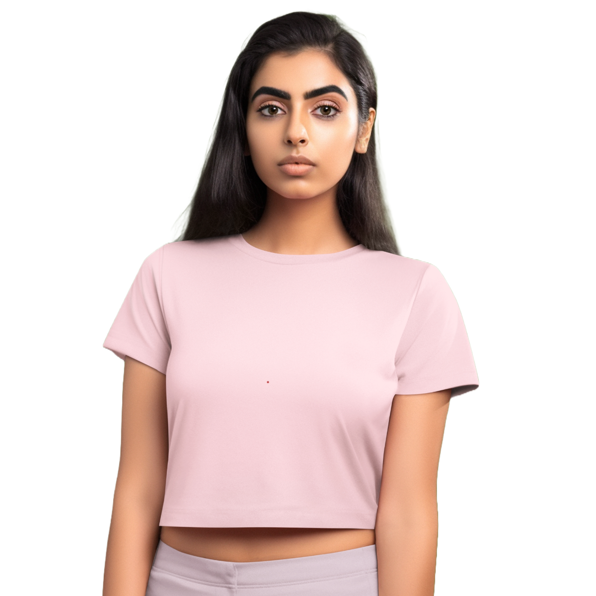 Women's Crop Top - Light Pink (Plain)