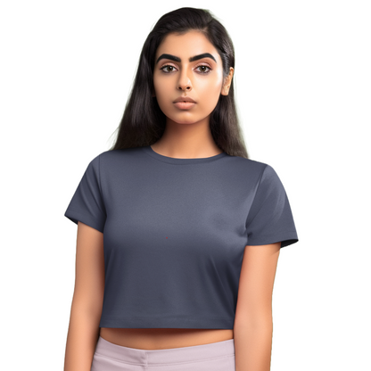 Women's Crop Top - Navy Blue (Plain)