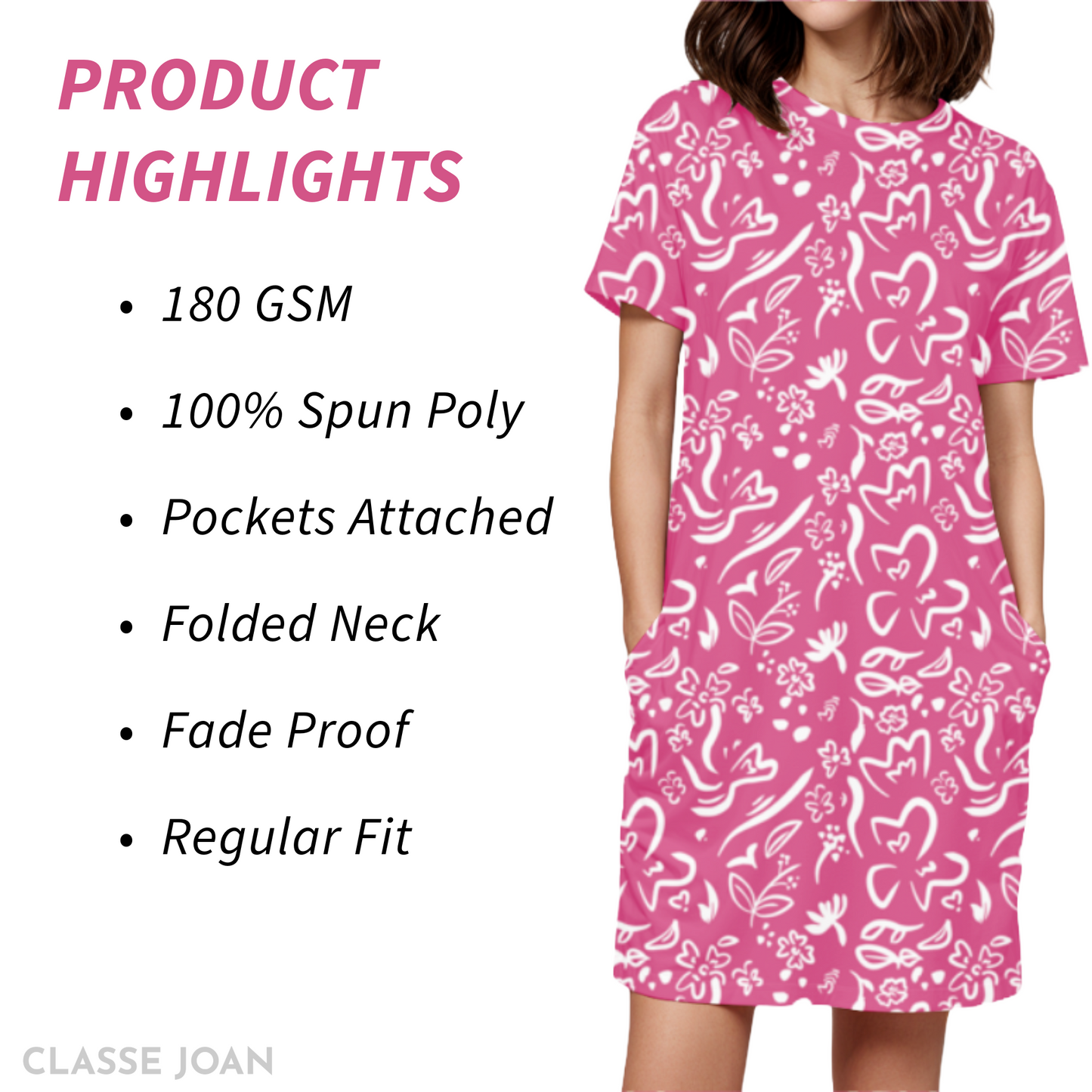 Printed T-shirt Dress #CJ003