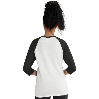Women's Raglan T-shirt - White and Black (Plain)