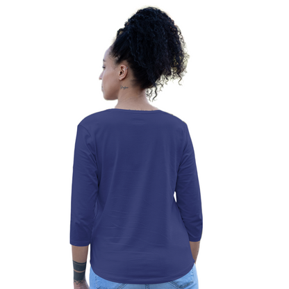 Women's 3/4 Sleeve T-shirt - Royal Blue (Plain)