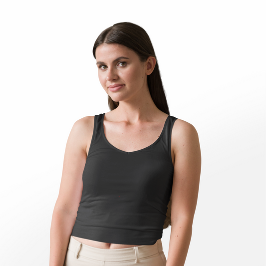 Women's Crop Tank - Black (Plain)