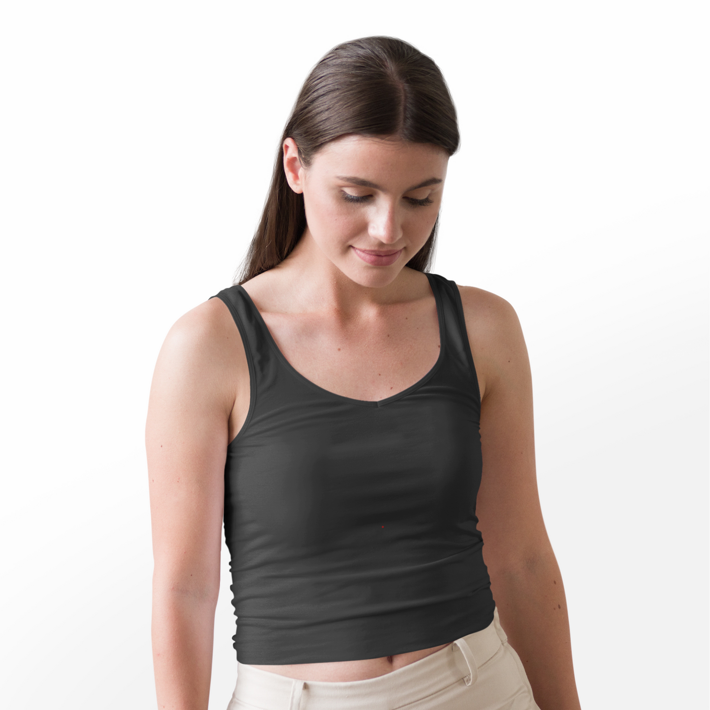 Women's Crop Tank - Black (Plain)