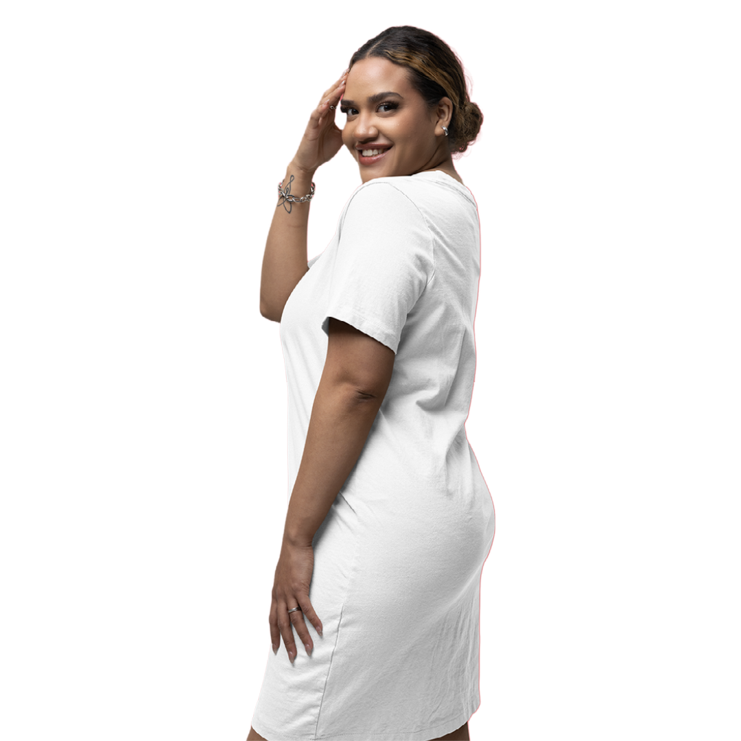 Women's T-shirt Dress - White (Plain)