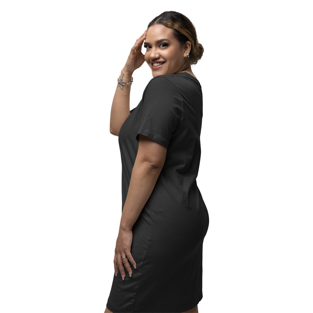 Women's T-shirt Dress - Black (Plain)