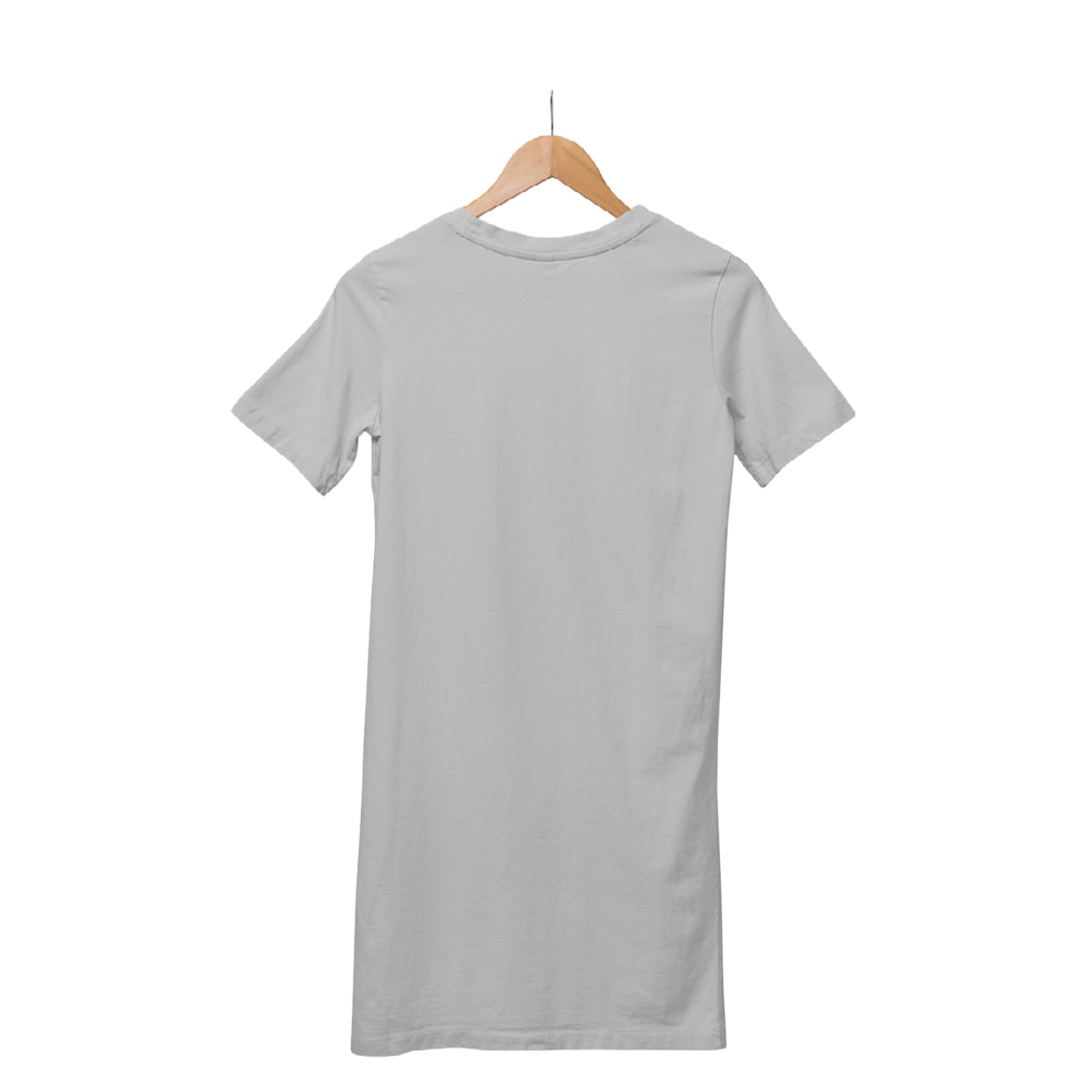 Women's T-shirt Dress - Grey Melange (Plain)